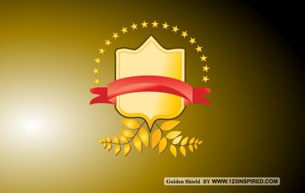 Goldener Vektorschild