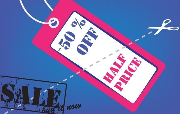 Half Price Vector design Half Price Vector design