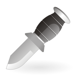 Cuchillo brillante con empuñadura decorativa