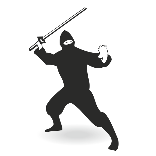 Download Silhouette Ninja Character with Sword - Vector download