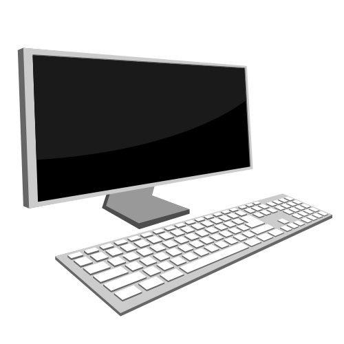 Desktop Monitor and Keyboard - Vector download