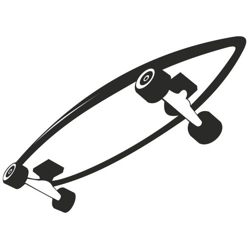 Esboço de skate de rolo preto e branco