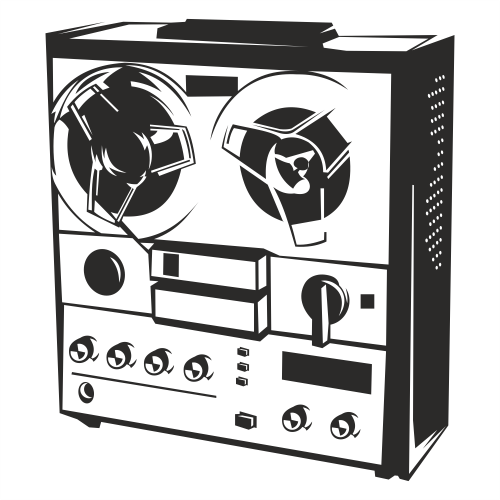 Black & White Vintage Tape Recorder