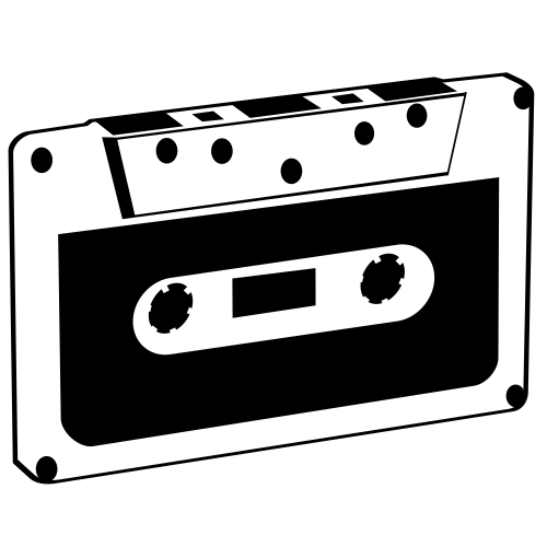 Vintage Black & White Tape Cassette - Vector download