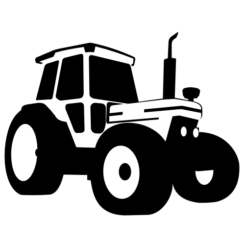 Silhouette Traced Tractor Vehicle - Vector download