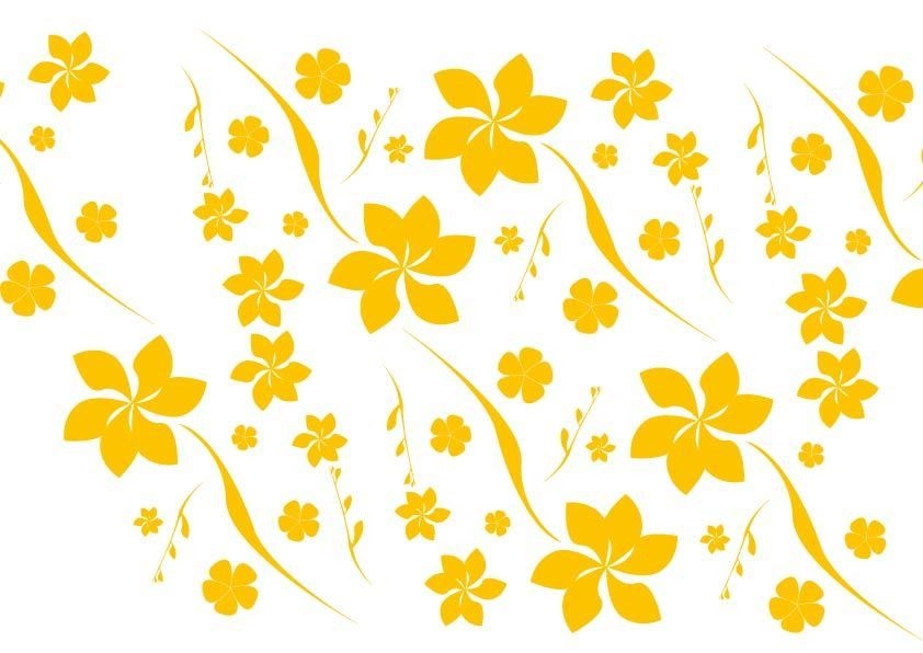Padrão floral amarelo liso sem costura