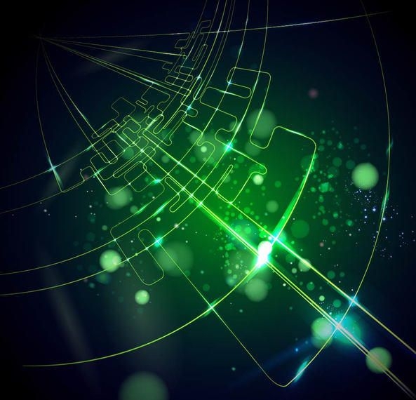 Green Tech Line Glowing Background - Vector download