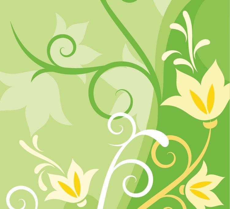 Clean & Funky Green Floral Background