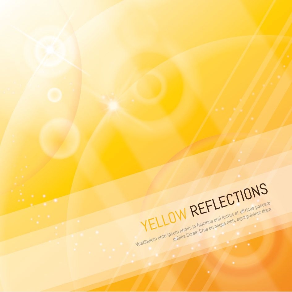 Gelber Reflexionshintergrund mit Linien und Schattierungen