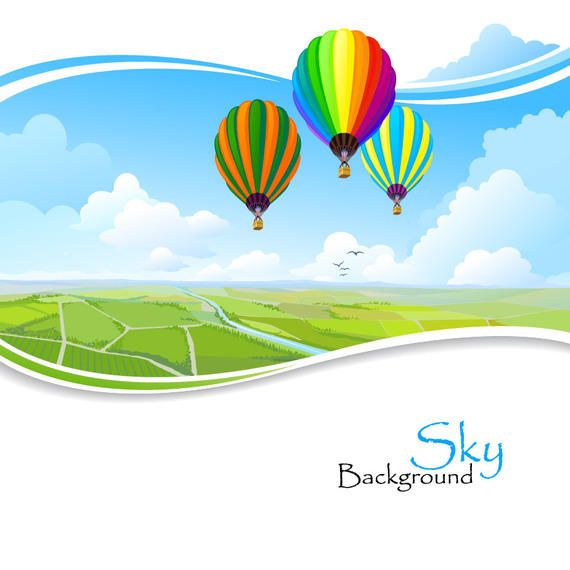 Hot Air Balloons Above Wavy Edge Lawn Hot Air Balloons Above Wavy Edge Lawn