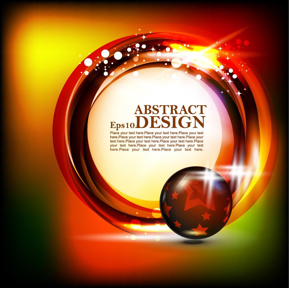 Shiny Circular Banner on Colorful Background - Vector download