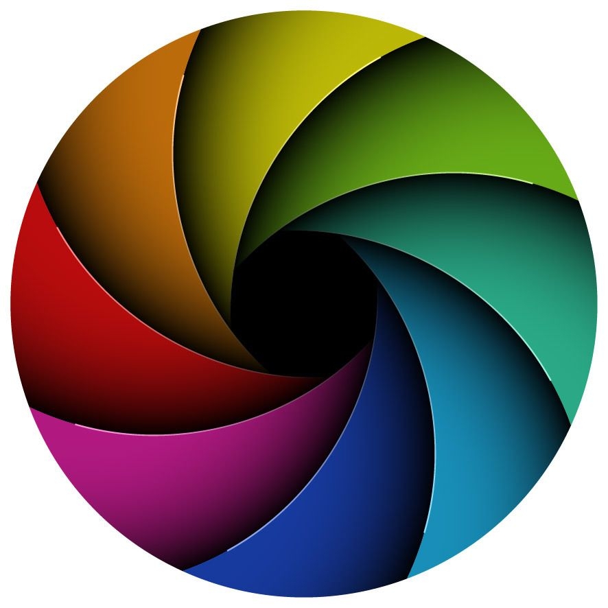 Círculo de vórtice de curvas multicolores