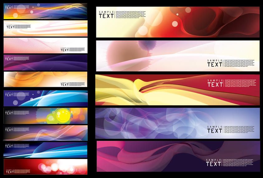 Abstract Creative Wide Banner Background Pack - Vector download