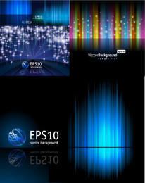 Líneas azules y conjunto de fondo de tecnología abstracta