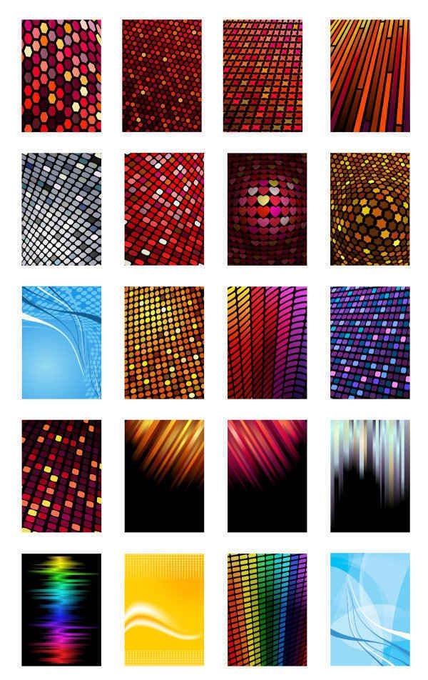 Conjunto de fondo de coloridos azulejos de píxeles