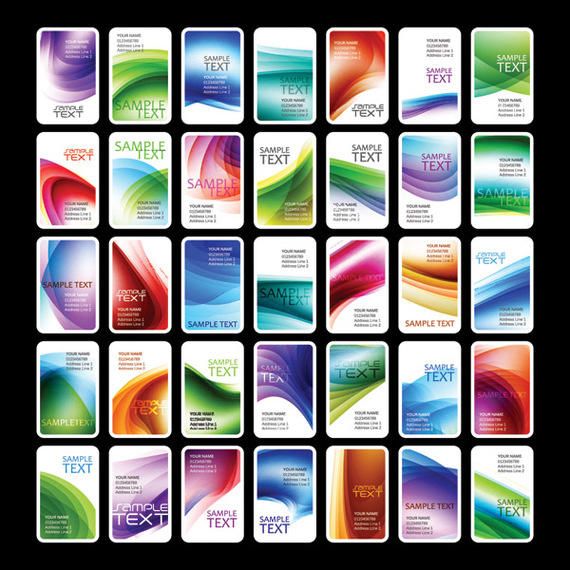 Colorful Vertical Business Card Set Colorful Vertical Business Card Set