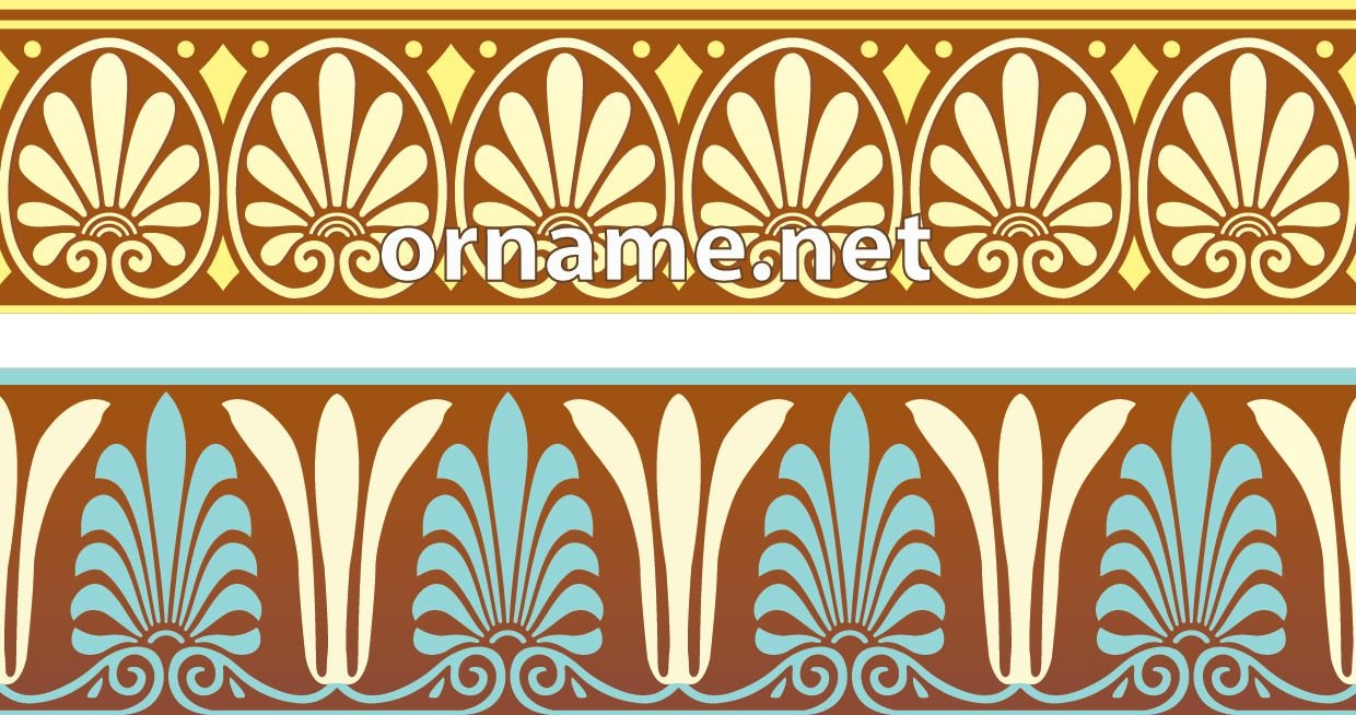 Bordas de padrão ornamental grego