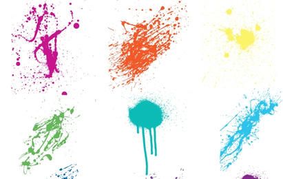 Salpicaduras de vector colorido loco