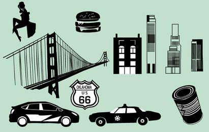 Vector de ciudad blanco / negro