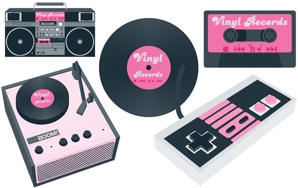 Vinyl-Player und Kassetten-Player