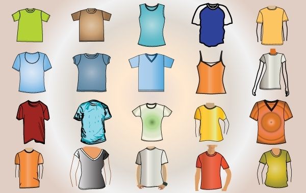 Vetor de t-shirt de modelo colorido