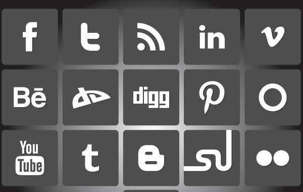 Black & White Social Media Icon Pack Black & White Social Media Icon Pack