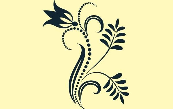 Forma floral verde oscuro vector Forma floral verde oscuro vector