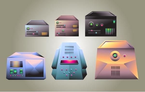 Realistic Server Vector Pack Realistic Server Vector Pack