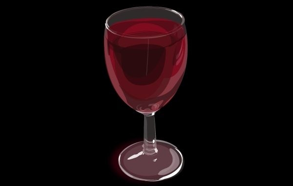 Copo de vinho realista de vetor