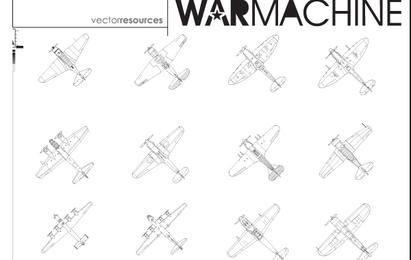 Line Art Fighter Flugzeugpaket