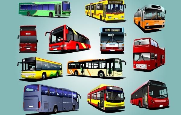 Photorealistic Bus Pack Vector Photorealistic Bus Pack Vector