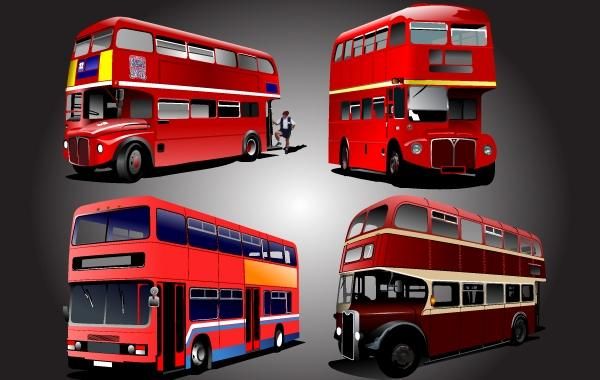 Dois pacotes de ônibus escolar armazenados Dois pacotes de ônibus escolar armazenados