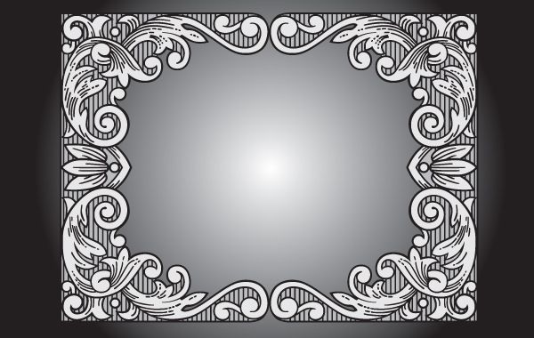 Quadro floral vintage cinza