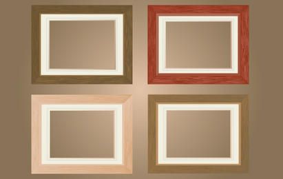 Paquete de marco de ventana de madera plana