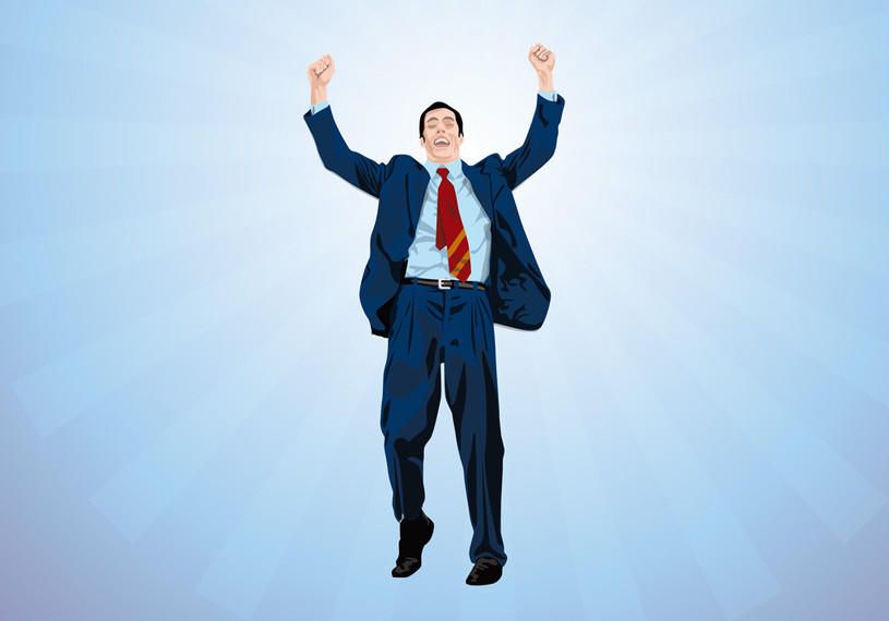 Personagem de executivo de negócios feliz Personagem de executivo de negócios feliz