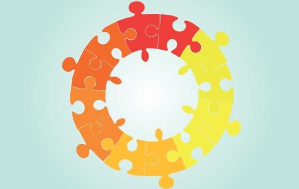 Vector Circle Shaped Puzzle Vector Circle Shaped Puzzle