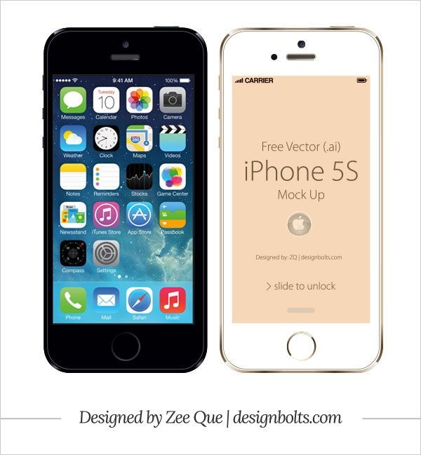 Apple iPhone 5S Front vector