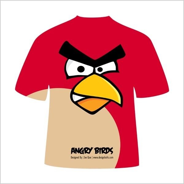 Design de t-shirt do Red Angry Bird Avian Missile