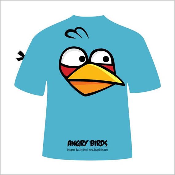 Blue Angry Bird T-Shirt Blue Angry Bird T-Shirt