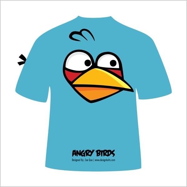 Blaues Angry Bird T-Shirt