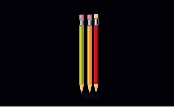 Pacote de lápis de cor realista