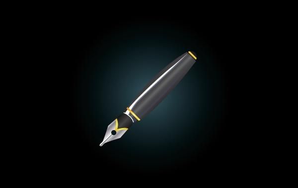 Photorealistic Vintage Black Pen Photorealistic Vintage Black Pen