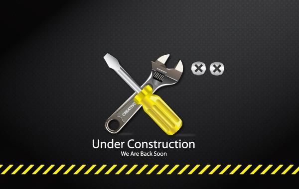 Sob o ícone de ferramentas de construção Sob o ícone de ferramentas de construção