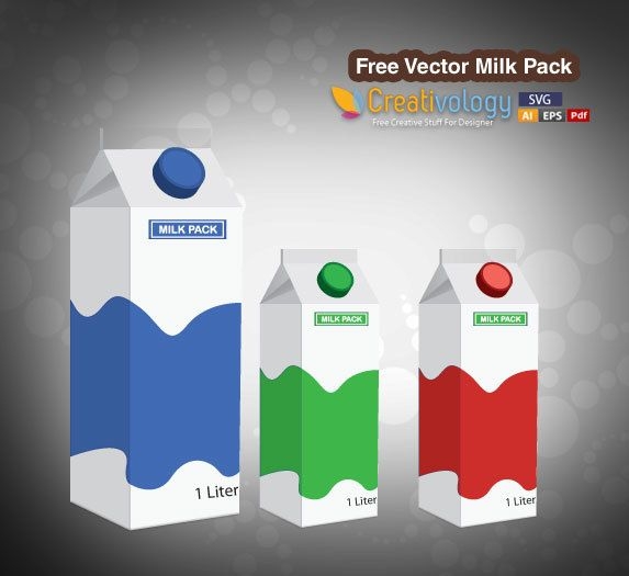 Download 3D Milk Packet Template - Vector download