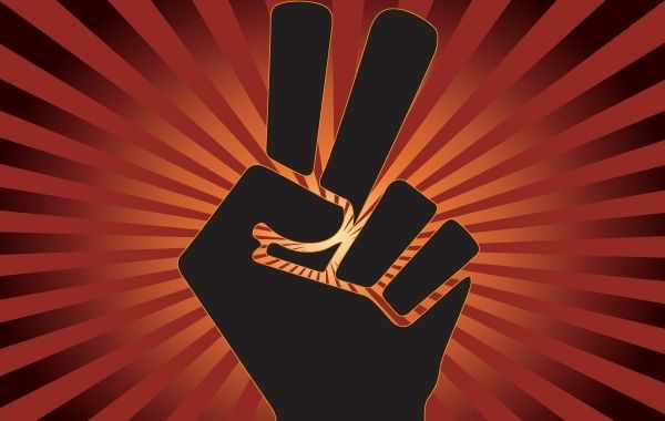Sinal de paz e superação com o dedo