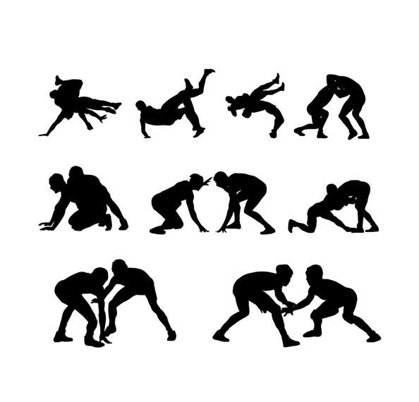 Wrestling Sports Pack Silhouette - Vector download