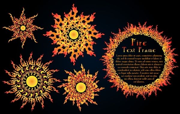 Formas y marco de llamas de fuego