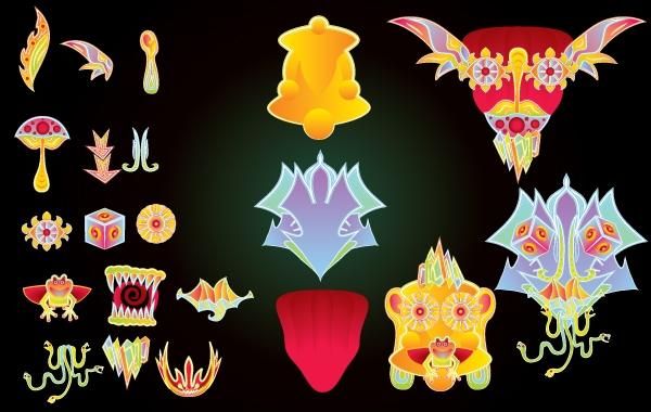 Psychedelic Face Element Pack Psychedelic Face Element Pack