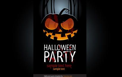 Cartel de plantilla con calabaza malvada