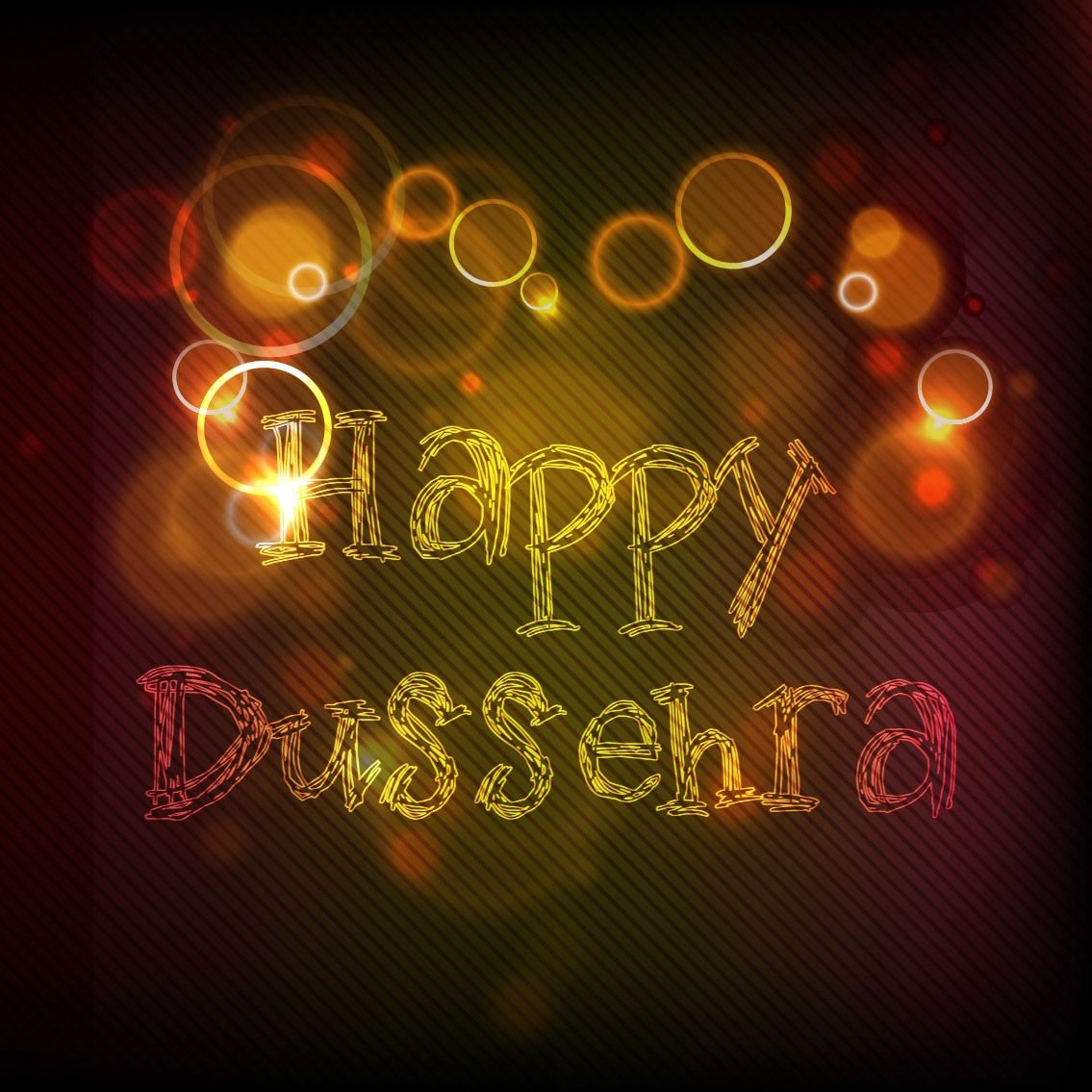 Abstract Happy Dussehra Glowing Wallpaper - Vector download